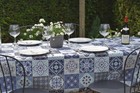 Tablecloth Provence 150x240 CM Blue White from France Easy-Care Non-Iron