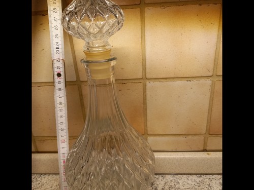 Glaskaraffe, ca 32 cm hoch mit 6 kleinen Krüge - Bild 2 von 7