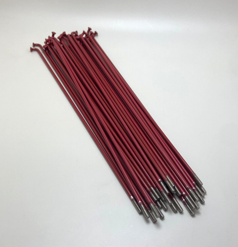 38 x SHADOW CONSPIRACY 20" WHEEL BMX BIKE BICYCLE SPOKES 186 mm - 14G DARK RED - Picture 3 of 6