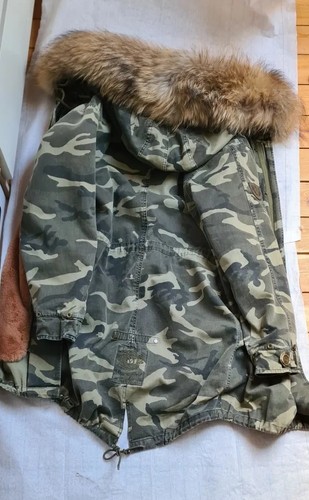 Jacke/Parka/Wintermantel-Damen (camouflage), Kapuze mit Echtfellbesatz, Größe M - Bild 14 von 19