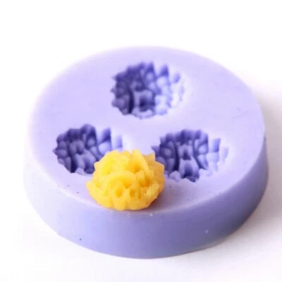 Flor Decoración Silicona Fondant Glaseado Chocolate Molde - 3 Cavidad - Imagen 1 de 3