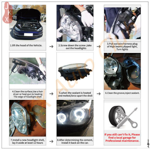 For Hyundai Sonata 2020-2023 p Right&Left Headlight Clear Lens Frame + Seal Glue - Picture 8 of 10