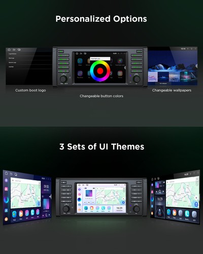 For BMW E39 530i 535i Android 13 7" CarPlay Car Radio GPS Navi Stereo WiFi Audio - Picture 8 of 28