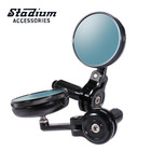 Stadium Small Foldable 7/8" Black Aluminium Bar End Mirrors, Cafe Racer, Bobber