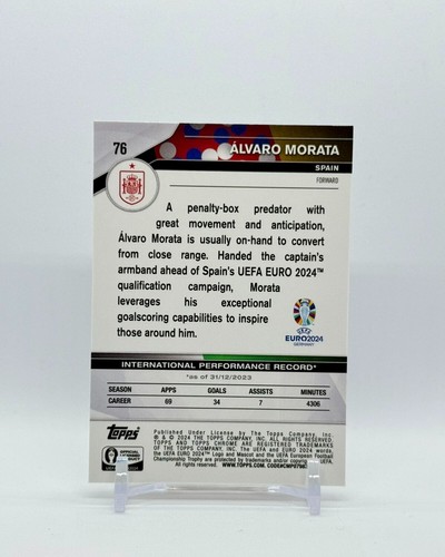2024  Topps Chrome Euro #76 Alvaro Morata - Picture 2 of 2