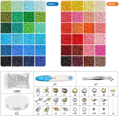 3Mm Perline Braccialetti, 16000 Pezzi Perline per Braccialetti Con 300 Lettere K - Foto 2 di 12