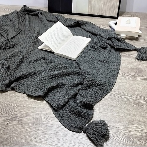 Luxury Knitted Tassel Blanket Sofa Bed Throws Winter Warm Soft Blankets Rugs - Picture 7 of 21