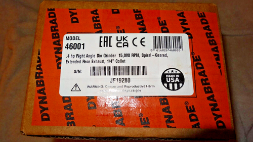 New SEALED BOX. Dynabrade 46001 Right Angle Die Grinder, 15000RPM LOCZZA