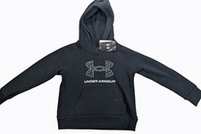 Under Armour Girls Black Loose Fit Hoodie Graphite YS NWT