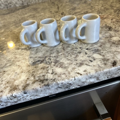 Set Of 4 Stoneware Shot Glass various Beer Mini Mug Barware - Picture 4 of 4