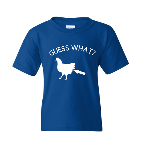 Kids T-shirt Guess What Chicken Butt Funny Sarcastic Kids Short Sleeve XS-XL - Picture 4 of 15