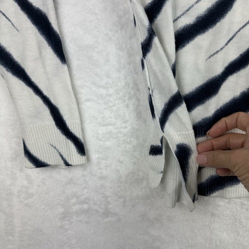 Sanctuary Womens S Long Sleeve Top Sweater Zebra Tie Dye Navy Srtipe - Picture 14 of 15