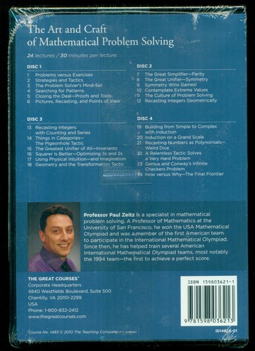 Great Courses -- Art & Craft of Mathematical Problem Solving - 4 DVDs, Guidebook - Picture 2 of 2