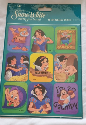 CLEO Disney Sticker Packs 1990's Vtg Sealed and Unsealed Snow White Mermaid etc - Picture 6 of 9