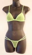 FISHNET SET BRA  MICRO THONG TANGA G-STRINGS EXOTIC DANCER LINGERIE STRIPPER