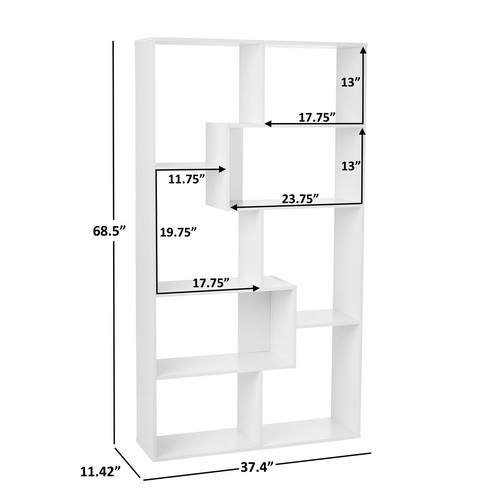Modern Freestanding 8-Cube Storage Bookcase Bookshelf Display Living Room White - Picture 4 of 5