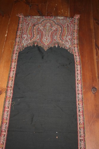 Antique Kashmir Paisley Piano Shawl Tablecloth Runner French Weaving Embroidery - Imagen 11 de 12