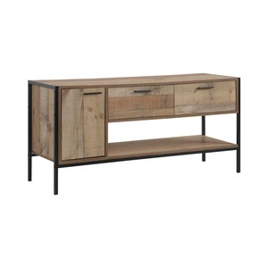 Tv Cabinet Particle Board And Metal Construction Oak Colour