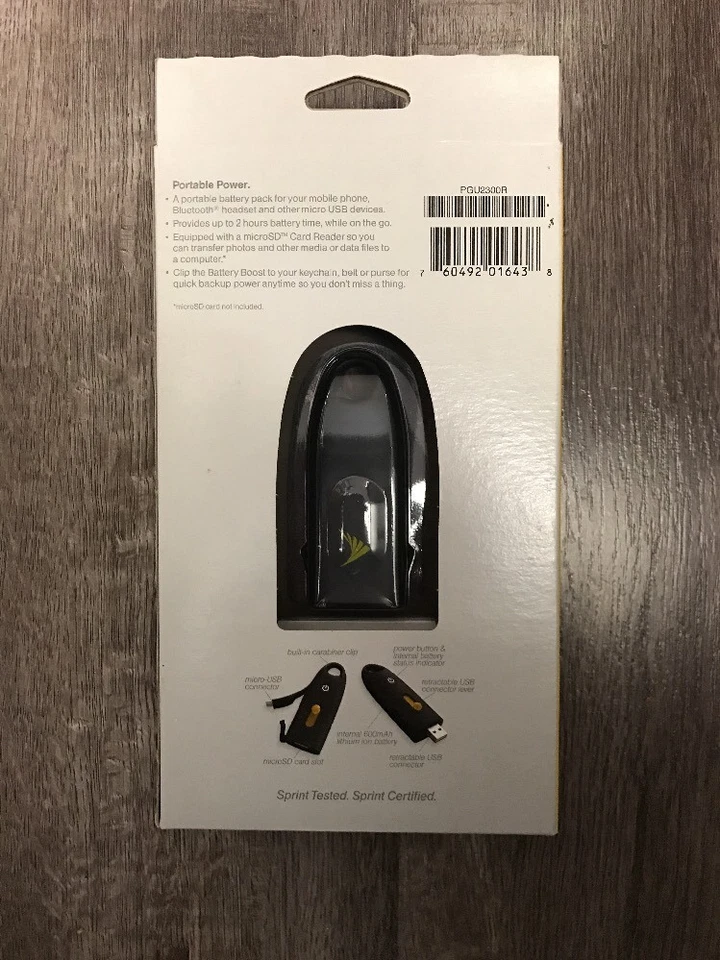 Sprint Portátil Micro USB Batería Boost Pack con Lector de Tarjetas MicroSD Foto 2 de 3