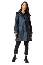 Waxed Longline Hooded Coat - Ladies Roman Originals Women
