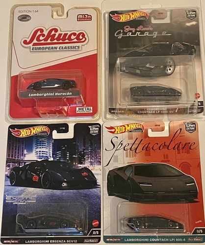3 X Hot Wheels Premium CHASE Lamborghini Countach X 2  Essenza & Schuca Huracan