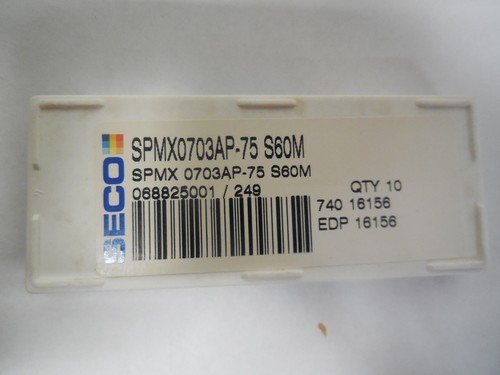 27 pcs SECO SPMX 0703AP-75 Grade S60M Carbide Inserts EDP 16156 SWEDEN - Picture 1 of 2