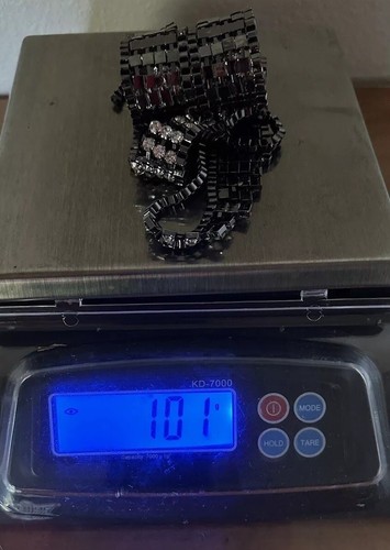 Collana Cascata Giapponese Strass Trasparenti Nero Pendente 24" Dichiarazione Moda - Foto 24 di 24