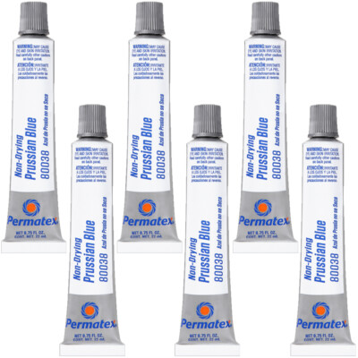 Permatex 80038 Prussian Blue Set Fitting Compound Non-Drying 4.50oz (6x0.75oz)
