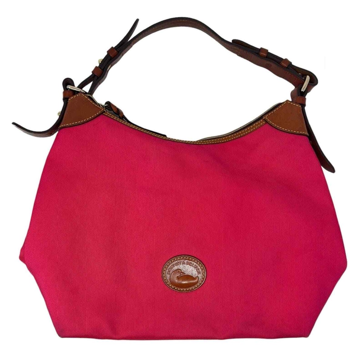 Dooney Bourke Cherry Red Erica Purse Tan Leather Details Hobo Bag