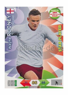 Panini Adrenalyn Road World Cup Brazil 71 - Wayne Rooney - Star Player
