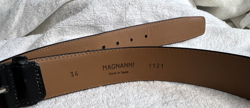 Magnanni Gürtel Herren Schwarz Größe 34 Carbon 1121 Leder Made in Spain Neu - Bild 9 von 10