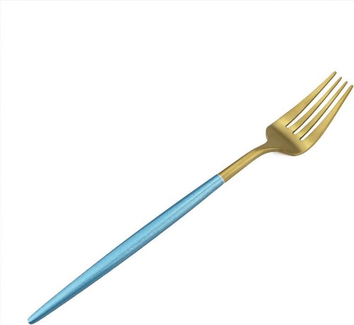 Modern 20-Piece Stainless Steel Cutlery with Blue Handles - Gift-Ready Set - Picture 4 of 9