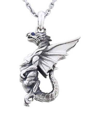 Pendant Blue Eyes White Dragon Silver 