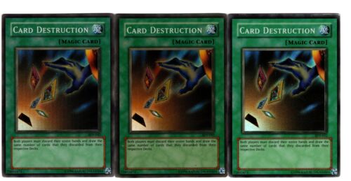 Yugioh- 3X Card Destruction - Super Rare - Unlimited - SDY-042 - Moderate Play
