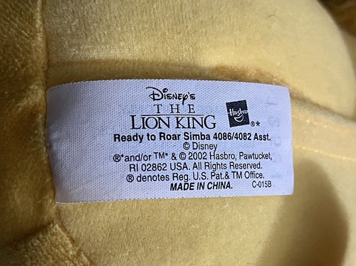 Peluche del Rey León Simba listo para rugir 2002 12" animal de peluche de Disney de colección ver video - Imagen 5 de 5