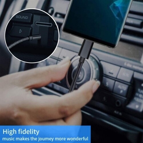 Aux Cable USB-C to 3.5mm Audio Cord Car Stereo Aux-in Adapter for Cell Phones - Picture 5 of 7