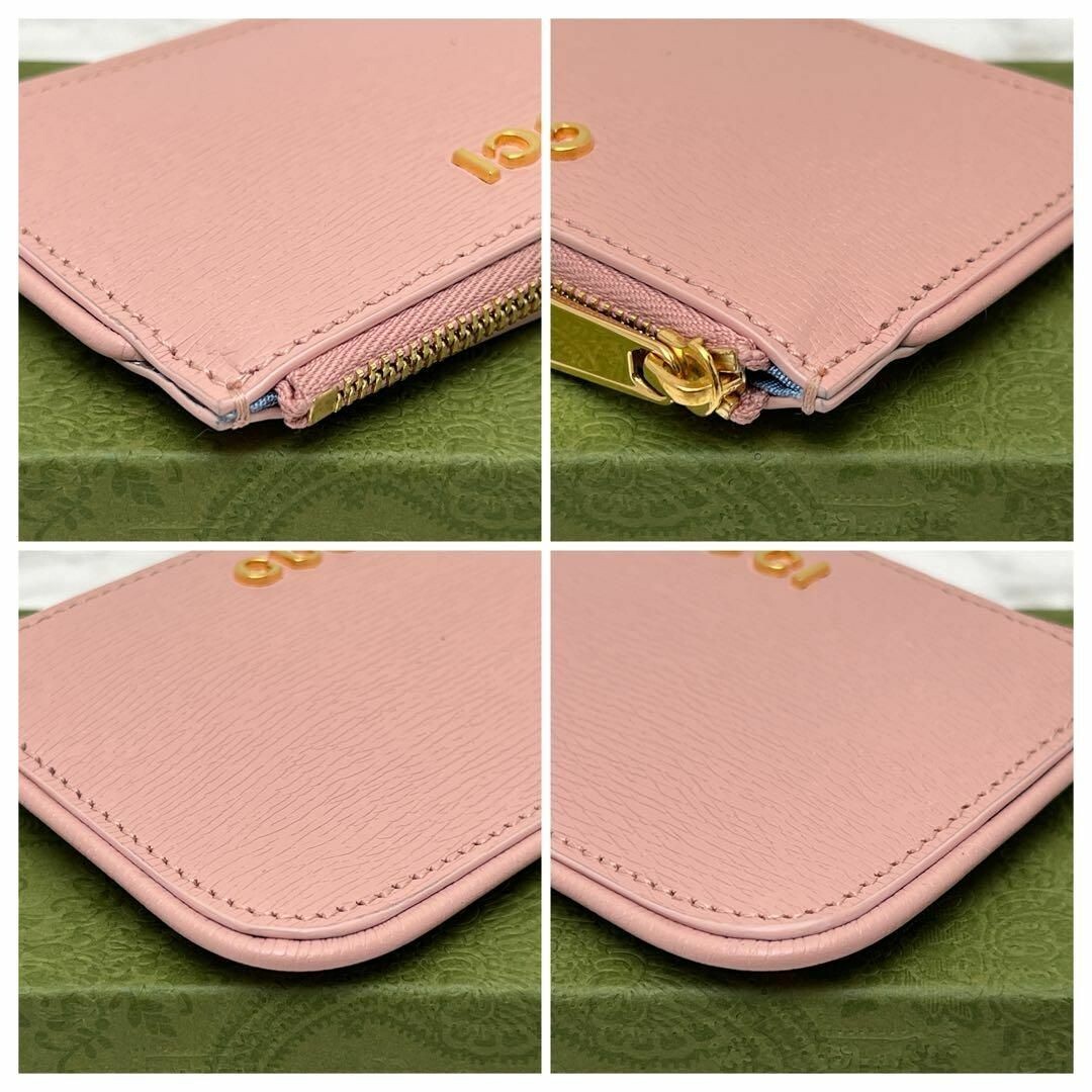 グッチ スクリプト ジップ キーケース コインケース 現行品 ライトピンク GUCCI Script Zip Key Case Coin Case Current Model Light Pink