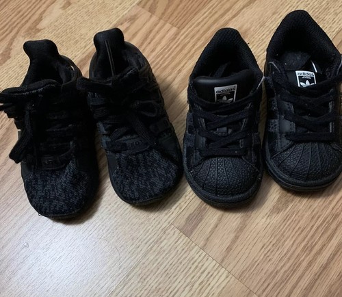 Toddler Girls Lot of 2 pairs Ortholite Black Adidas Size 5 EUC - Picture 7 of 7