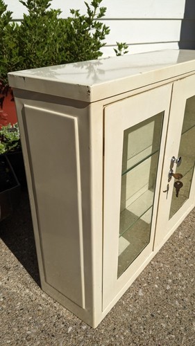 Vintage A.S. Aloe Art Deco Medical Cabinet Steel/Glass Floor/Wall Hanging - Picture 7 of 22