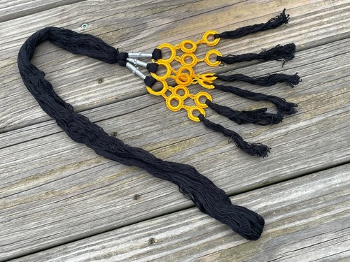 Hair Paranda Black/Yellow Hair Accessory Braided Traditional Handmade Parandi - Picture 6 of 10