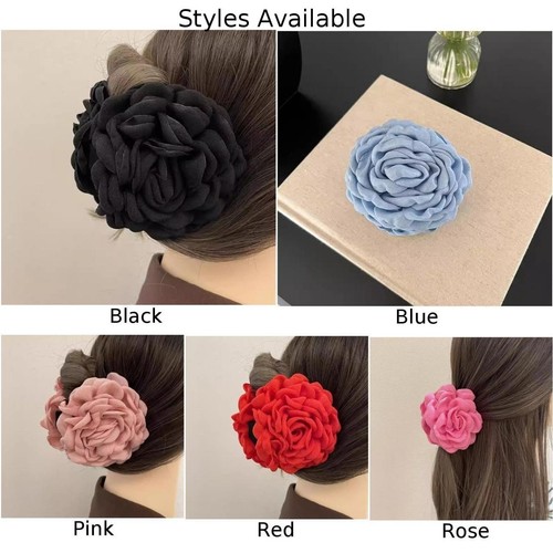 Unique Rose Blossom Hair Clip Large Accessory for Personalized Hair Looks - Picture 3 of 9