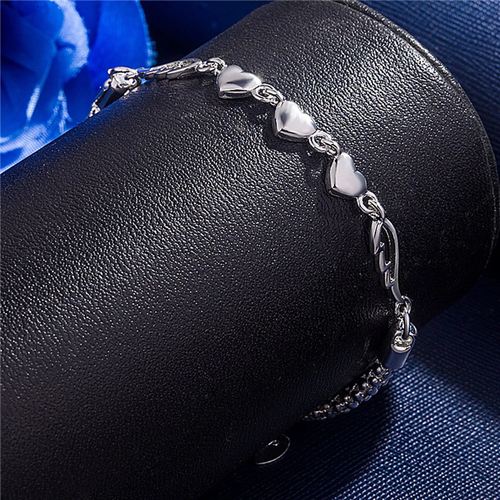 Auflösung 50 % Rabatt Damen 925 Sterling Silber Herz Flügel Bettelarmband - Bild 5 von 12