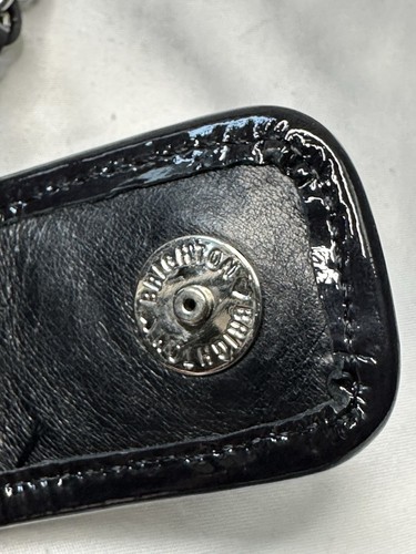 Brighton Black and silver Embossed Leather Purse, Chain Shoulder Strap - Picture 8 of 11