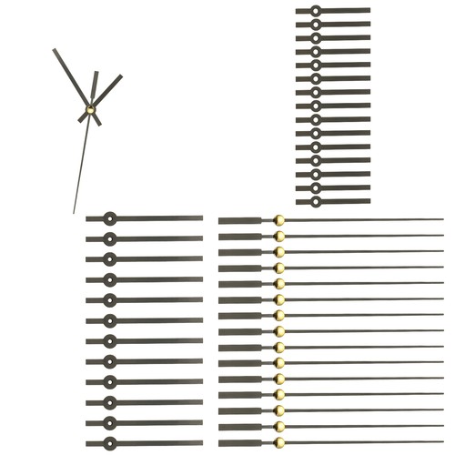 Uhrzeiger Set, 16 Set Aluminium Uhrzeiger Teile Ersatz, Schwarz Style 16 - Bild 1 von 6