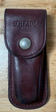 Vintage Schrade Tan Leather Sheath ONLY 5” No Pocket Knife ~ EUC (D)