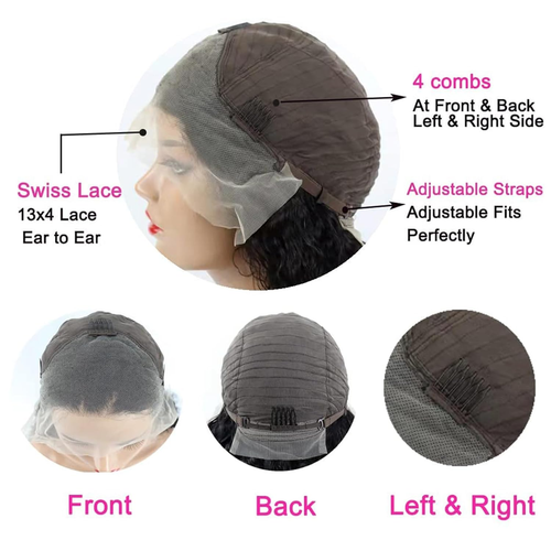 Women Wigs Human Hair Short Bob 13X4 Lace Front Pre Plucked for Black Glueless - Picture 10 of 12