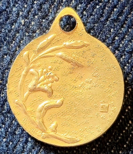 Belle Médaille Plaqué Or 15,5 mm - Bienheureuse Jeanne d'Arc Par Penin Vers 1910 - Imagen 2 de 2