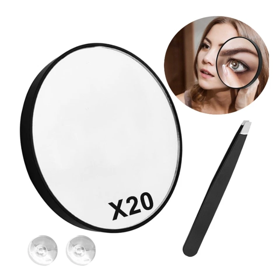 Magnifying  20X +10X Magnifier Mirrors with 2 Suction Cups Small Travel8052 - Image 4 of 4