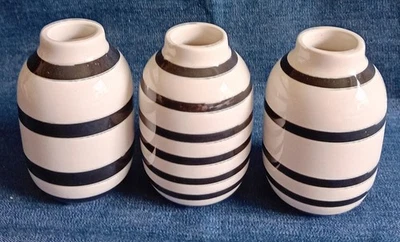 Kähler - Omaggio - Mini Vasen 3er Set - schwarz/weiß - 8 cm Höhe - Bild 1 von 3