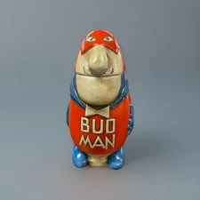 Vtg 1975 Anheuser Busch Bud Man Beer Stein Made by Ceramarte Brazil 1st SERIES!